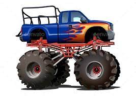 Vector Cartoon Monster Truck Available Hi Res Jpg Png With Transparency Eps 10 Cdr 10 And Ai Cs4 Vector Formats Monster Trucks Car Cartoon Truck Detailing