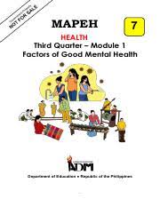 Health grade 7 alternative delivery mode (adm) module on practices to holistic health! Health7 Q3 M1 V4 Pdf Mapeh 7 Health Third Quarter U2013 Module 1 Factors Of Good Mental Health Department Of Education U25cf Republic Of The Philippines 1 Course Hero
