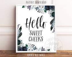Hello Sweet Cheeks Bathroom Wall Art Bathroom Print Bathroom Signs Funny Bathroom Quote Funny Toilet Wall Bathroom Wall Art Bathroom Quotes Bathroom Signs