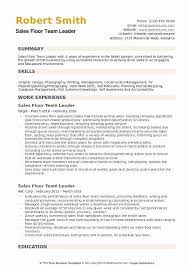 Team Leader Resume Sample Unique Sales Floor Team Leader Resume Samples Resume Examples Good Resume Examples Team Leader