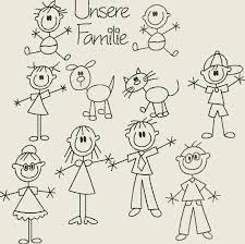 Stickmuster Stickdatei Strichmannchen Familie 4 Ein Designerstuck Von Desi In 2020 Family Sketch Stick Figures Stick Drawings