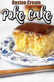 This Boston Cream Poke Cake Is Made With Instant Vanilla Pudding And Yellow Cake Mix But We Add A Few Twe In 2020 Boston Cream Poke Cake Best Dessert Recipes Poke Cake