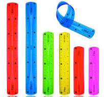 6 Piece Flexible Ruler Set, Translucent Plastic Ruler, Ruler, 30 cm Ruler,  20 cm Ruler, 15 cm, Colourful Flexible Ruler, Soft Transparent PVC Ruler ...