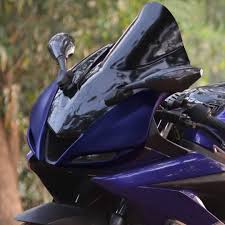 The bike is available is attractive shades like thunder grey and racing blue. Spedy Dark Knight Wind Screen Fairing For Yamaha R15 V3 Matt Blue Padlock Bike 38 Amazon In Car Motorbike