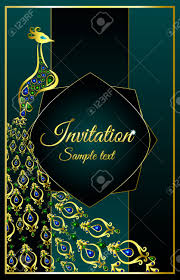 Post card design with eiffel tower drawing. Wedding Invitation Or Card With A Peacock Jeweled On Abstract Royalty Free Cliparts Vectors And Stock Illustration Image 66966308