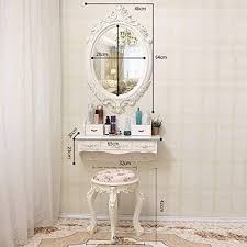 Totovy Korean Style Wall Mounted Dressing Table With Makeup Mirror Makeup Stool Mini Bedroom In 2020 Wall Mounted Dressing Table Dressing Table Small Apartment Modern