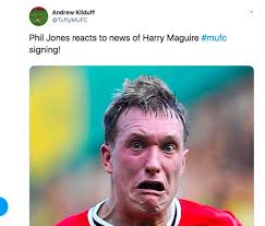 Harry maguire showed more fight against the greeks than arsenal did in the europa league knockout stage. Meme Kocak Kesedihan Phil Jones Disingkirkan Harry Maguire
