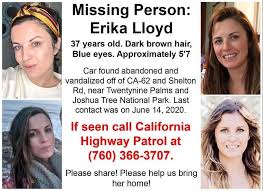 Erika Lloyd (37F) missing in JTNP : r/JoshuaTree