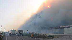 Alevler santralin büyük bir bölümünü sararken, dumanlar gökyüzünü kapladı. 90 Ev Tahliye Edildi Aydin Da Korkutan Yangin Son Dakika Haberler Milliyet
