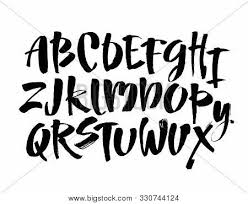 There are many types of fonts that ordinary graphic designers use in designing a work. Vector Acrylic Brush Style Hand Drawn Alphabet Font Calligraphy Alphabet On A White Background Poster Id 330744124