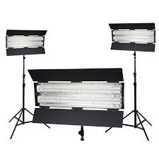 Flolight Fl110aw 5400k Daylight 3 Point Fluorescent Lighting Kit Wrlss Dimming Kit Fl 110awd3