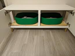 Comes with a removable partition wall to create a space to store. Double Litter Box Www Macj Com Br