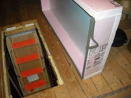 Attic Stair Insulation Photos Jamey Tippens Attic Stairs Stairs Covering Door Insulation