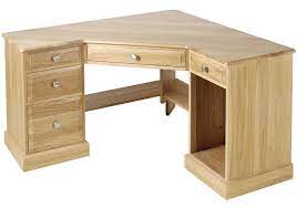 Unfinished Oak Corner Computer Desk With Rack Desk With Drawers Corner Desk Home Desk