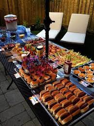 Veggies in a cup for an outdoor party. Outdoor Bbq I Like That All Of The Food Is Mini Bbq Party Birthday Party Food Backyard Party