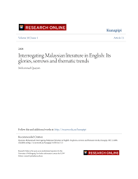 How to learn homophones in english 4. Pdf Interrogating Malaysian Literature In English Its Glories Sorrows And Thematic Trends