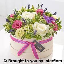 Happy Birthday Summer Florals Hatbox Booker Flowers And Gifts Wedding Flowers Liverpool Merseysid Birthday Balloons Happy Birthday Balloon Birthday Flowers