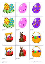 Un jeu de memory avec 24 paires d'images sur le thème de Pâques ...