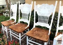 Diy Chalk Painted Oak Pressed Back Chairs Chalk Paint Chairs Oak Chair Oak Furniture