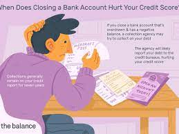 When you close a credit card, particularly one that has a balance, the credit limit is no longer factored into your credit score, so your credit utilization ratio can shoot up immediately. How Closing A Bank Account Affects Your Credit Score