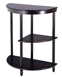 Moon Daughter Dark Cherry Drawer Shelf 3 Tier Console End Entry Table Night Stand Hal Half Moon Console Table Hall Console Table Round Coffee Table Living Room