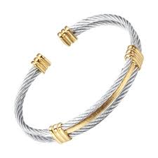 Bracelet Jonc Acier Inoxydable Doré & Argenté - Bracelets Tendances