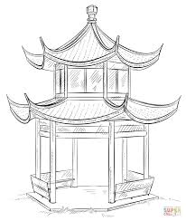 Chinese Pagoda Super Coloring Temple Drawing Chinese Drawings Chinese Pagoda