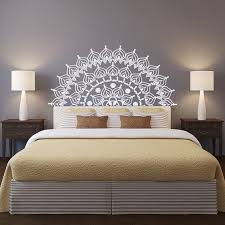 New Headboard Mandala Removable Wall Decal Bedroom Decor Half Mandala Vinyl Wall Decal Lotus Flower Mandala Decal For Wall Home Decor 251 In 2020 Wall Decals For Bedroom Removable Wall Decals Mandala Decals