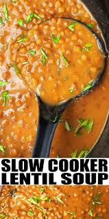 Slow Cooker Lentil Soup Slow Cooker Lentil Soup Slow Cooker Lentils Lentil Soup Recipes Crockpot