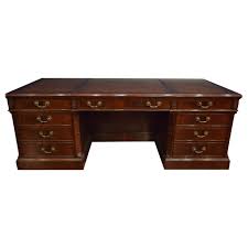 Everyone knows the heart of any workspace is the office desk. Large Traditional Mahogany Executive Desk By Leighton Hall For Sale At 1stdibs