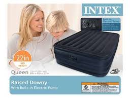 Intex Queen Raised Downy Airbed Mattress W Pump 66717e Intex Air Bed Mattress