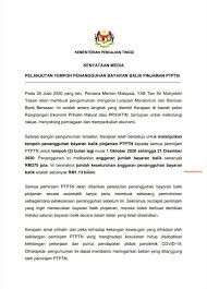 Antara pilihan yang diberikan kepada peminjam yang layak pinjaman tidak tertunggak selama lebih daripada 90 hari pada masa peminjam memohon bantuan bayaran balik. Sarawak Edition Pelanjutan Tempoh Penangguhan Bayaran Facebook