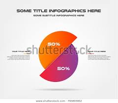 Pie Chart Percentage Infographics 5050 Element Stock Vector