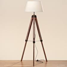 Teleskoplampe 145cm Holz Schirm Stativ Stehlampe Lampe Teleskop