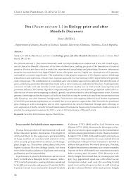 Pdf Pea Pisum Sativum L In Biology Prior And After Mendel S Discovery