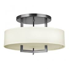 Online shopping for bath ceiling lights from a great selection at lighting store. Contemporary Semi Flush Ceiling Light In Brushed Nickel With Shade