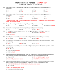 1 name date block pogil: Inter And Intramolecular Forces Worksheet