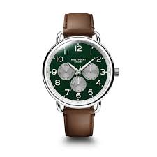 Forest Green Modern Watches Quartz Movement Horween Leather