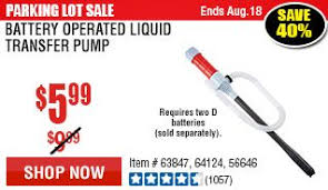 We did not find results for: Battery Operated Liquid Transfer Pump Battery Operated Battery Transfer