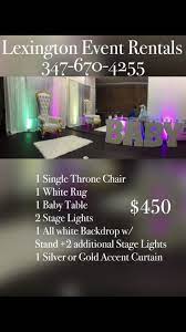 Baby Shower Chair Rentals Brooklyn Ny We Deliver To Most Locations For Free 347 670 4255 Www Lexingtonchairrent Baby Shower Chair Baby Table Backdrop Stand