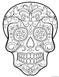 Free coloring pages to print or color online. Sugar Skull Calavera Coloring Pages Printable