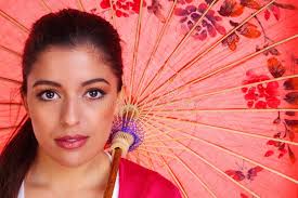 Guarda-chuva Chinês Vermelho Foto de Stock