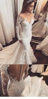 Mermaid Open Back White Lace Wedding Dress Miladies Net Long Sleeve Wedding Dress Lace Illusion Wedding Dress Wedding Dresses