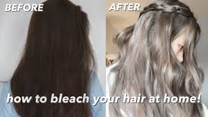 Bleaching Hair At Home Tutorial Dark Ash Blonde Light Brown Hair Color Part 1 Youtube