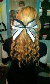 Pin By Kaitlyn Faber On Hairaphernalia Cheer Hair Cheerleading Hairstyles Competition Hair
