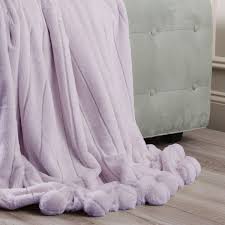 Colorful throw blanket, rainbow throw blanket cocoplay w super soft fuzzy light weight luxurious cozy warm microfiber blanket for bed couch living room (purple rainbow, throw. Luxe Mink Faux Fur Pom Pom Throw Blanket Color Lavender Pom Pom Throw Blanket Pom Pom Throw Throw Blanket