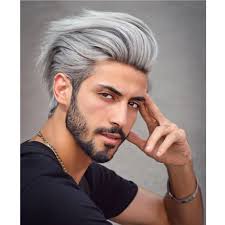 Capelli grigi, tagli, colori e sfumature migliori da scegliere per i capelli grigi uomo secondo le tendenze 2019. Parrucche Sintetiche Corte Per Uomo Capelli Grigi Argento Naturali Festa Uso Quotidiano Fibra Ad Alta Temperatura Resistente Al Calore Capelli Sintetici