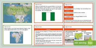 KS2 Nigeria Fact Cards (teacher made) - Twinkl