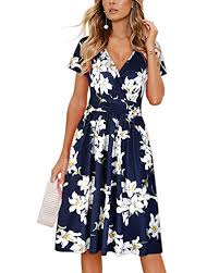 Follow us on instagram @ougesdress and facebook @ouges for more promotional details and giveaways. Ouges Women S Summer Short Sleeve V Neck Pattern Knee Length Dress With Pockets Floral01 S Pricepulse