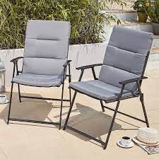 Charcoal Miami Outdoor Seat Cushions 2 Pack Outdoor Garden George At Asda